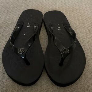 Coach black flip flops